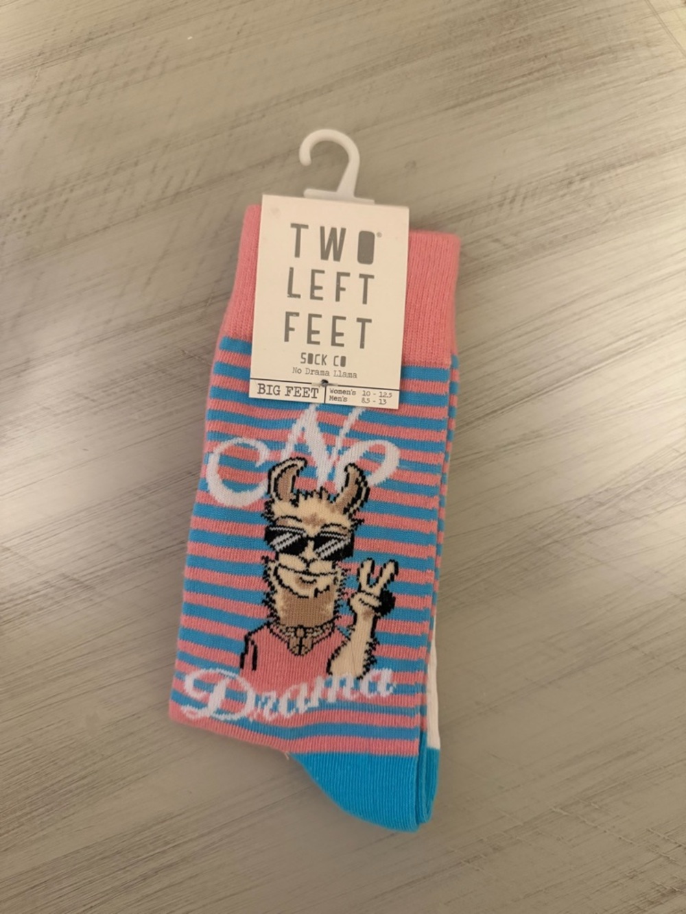 Two Left Feet Pink & Blue Llama Crew Socks